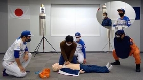 兵庫ブレイバーズとコラボした心肺蘇生法の解説動画（提供）