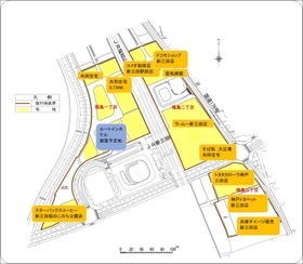 開発計画の図（三田市福島土地区画整理組合提供）
