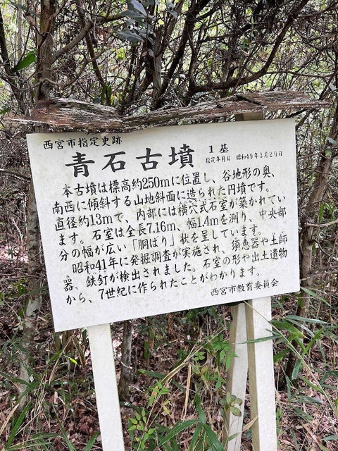 青石古墳の概要を伝える看板