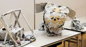 完成した作品。三田市民文化祭で展示される＝三田市天神１