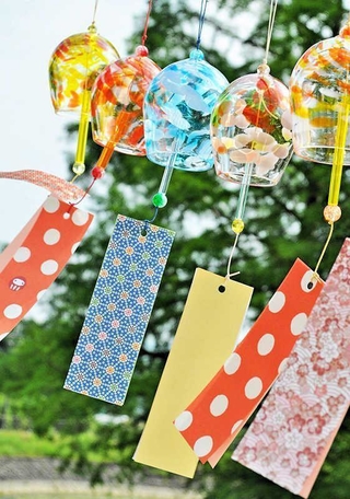 吹きガラス風鈴（三田市ガラス工芸館提供）