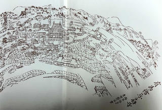 江戸時代の有馬の絵図。中央に一の湯と二の湯の記載がある