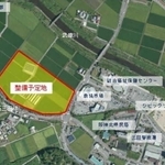 新設中学校整備予定地の空撮図（三田市提供）