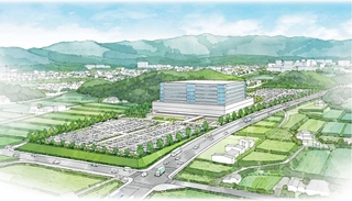 ２０３０年度後半の開院を予定する新病院のイメージ図（三田市提供）