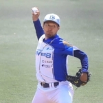 ４月２９日にあったホーム戦で先発した久保康友投手＝神姫バスキッピースタジアム