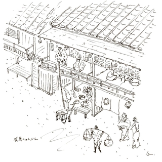 「有馬小便」を表現したイラスト