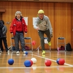 ボッチャを楽しむ参加者ら＝神戸市北区道場町塩田