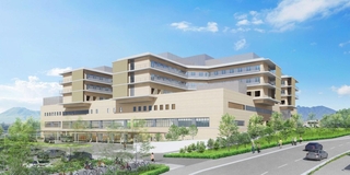 北側から見た新病院の外観イメージ（市提供）