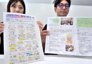 ワークショップで出た意見などをまとめた「フラワータウン再生レポート」の第１号＝三田市役所