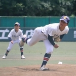 軟式野球決勝で先発した八景・狭間の清水奏空主将＝神姫バスキッピースタジアム