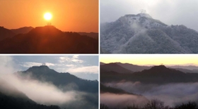 国史跡の指定を受け、頂上周辺の整備が進む利神城跡。朝焼けや雲海との競演は観光面の大きな魅力だ＝いずれも２０２０年１２月、佐用町平福（撮影・小林良多）