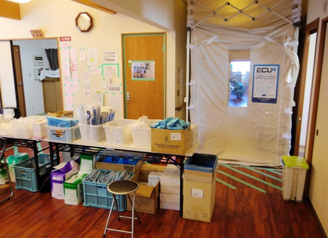 介護事業所を借りて開設したコロナ入院病棟＝たつの市神岡町