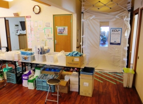 介護事業所を借りて開設したコロナ入院病棟＝たつの市神岡町