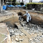 発掘調査で推定できた二之丸門の位置＝赤穂市上仮屋