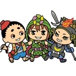 山城のイメージキャラクターに決まった３体（西播磨県民局提供）