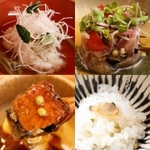 摘みたての実や木の芽を使った料理＝姫路市塩町