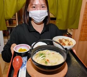 酒かす鍋焼きうどん