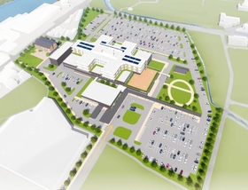 ２０２６年度の開院を目指す新病院のイメージ図（宍粟総合病院提供）