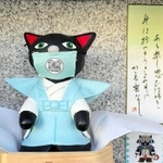 大石内蔵助の切腹場面と辞世の句の展示＝赤穂市加里屋（マエカワマサミさん提供）