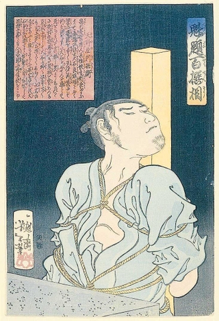 月岡芳年の浮世絵「魁題百撰相　天野屋利兵衛」＝赤穂市立歴史博物館