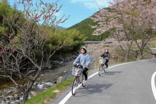 景色を楽しみながら川沿いをひたすら下る＝神河町岩屋