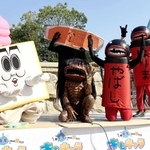 きもキャラグランプリで優勝したガジロウ（中央手前）＝滋賀県日野町（福崎町提供）