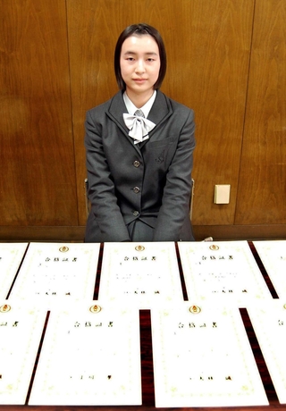 全商９冠を達成した花田真希さん＝相生産業高校
