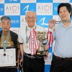 県障害者のじぎくスポーツ大会で活躍した（左から）山田政晴さん、山下壹史さん、能勢啓介さん＝相生市役所