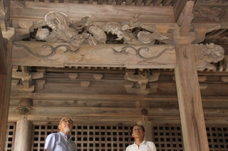 中井言次君音が手がけたことが確認された春日神社本殿の彫刻＝神河町吉冨