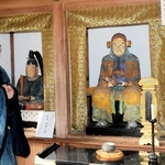 赤松歴史まつりで公開される赤松円心の武者像＝上郡町苔縄、法雲寺