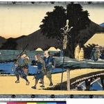 得意の風景画の技術を生かして忠臣蔵の一場面を描いた歌川広重の作品（赤穂市提供）