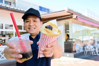 地元食材を使ったクレープやタピオカドリンク＝たつの市揖西町土師