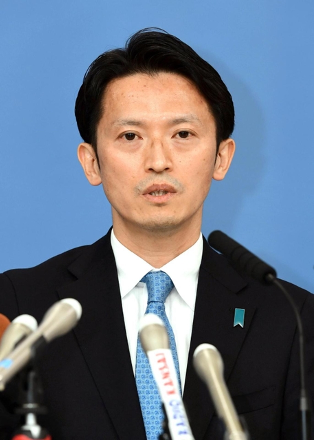 自民に加え、維新から推薦を受けた斎藤元彦氏＝神戸市中央区