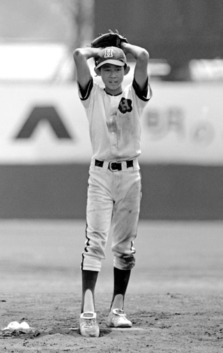 １９９６年の初優勝に貢献し、大会ＭＶＰにも輝いた桜台ハンターズの尾崎匡哉選手＝神戸市須磨区弥栄台５