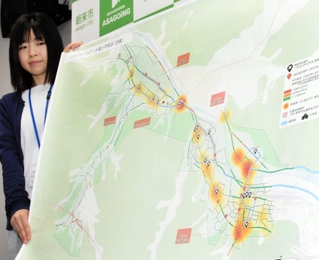 ビッグデータを活用して作成されたヒヤリハットマップ＝朝来市役所