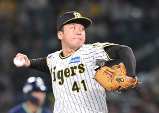 入団３年目で大ブレークを果たした阪神・村上頌樹投手＝５月、甲子園（撮影・高部洋祐）