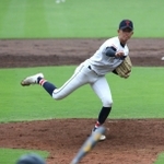 高校日本代表候補に挙がる氷丘中ＯＢで滝川第二のエース坂井陽翔＝神戸市須磨区、ほっともっとフィールド神戸