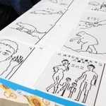 ４０年前に故森本雅樹さんらがアルタイルに発信したイラスト＝神戸市西区学園西町８、兵庫県立大