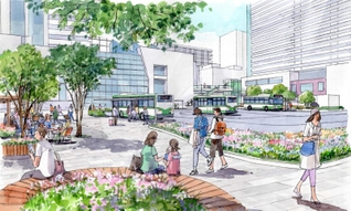 新長田駅前広場の再整備後のイメージ図（神戸市都市局提供）