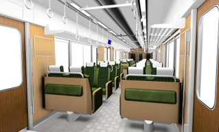 阪急電鉄が京都線に導入する「２３００系」の内装イメージ（同社提供）