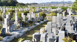西日本最大級の約２００ヘクタールに約５万３８００区画が広がる神戸市立鵯越墓園＝神戸市北区山田町下谷上