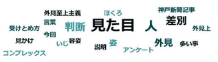ルッキズムを巡るアンケートに寄せられた回答のキーワー