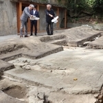 発掘調査で渡り廊下や温室の一部が発見されたヨドコウ迎賓館の敷地＝芦屋市山手町