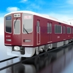 阪急電鉄が京都線に導入する「２３００系」の外観イメージ。神戸・宝塚線に入る「２０００系」も同様のデザインという（同社提供）