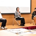 コロナ禍後の支援方法について話し合う頼政良太さん（左）ら＝神戸市東灘区住吉本町１