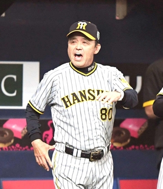 各選手に役割を明確に示し、先を読む采配で日本一に導いた阪神の岡田彰布監督＝京セラドーム大阪