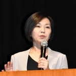 尼崎市長時代の暴力団関連施設撤去への取り組みについて話す稲村和美さん＝神戸市中央区楠町４