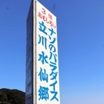 閉園した立川水仙郷・ナゾのパラダイスの看板＝洲本市由良町由良