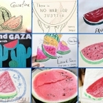 停戦を求めてＳＮＳに投稿されたスイカの絵や写真