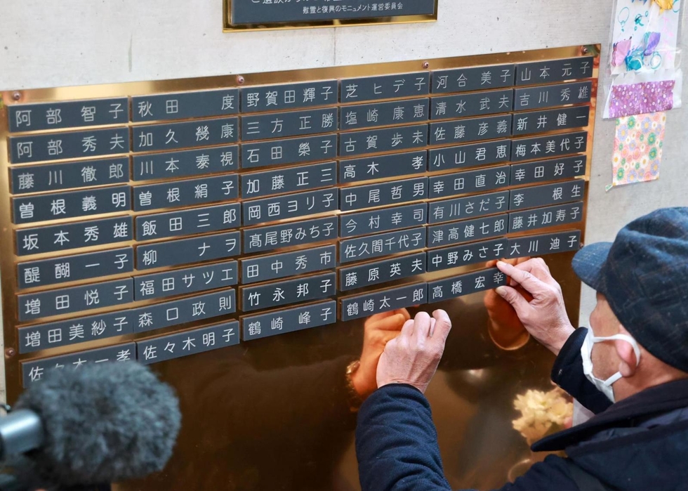 新たに12人の名前、銘板に刻む 神戸・東遊園地の慰霊と復興の